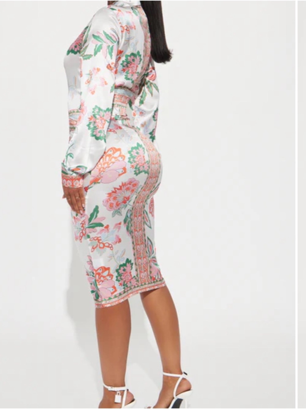 BRAND NEW AND NEVER WORN Fashion Nova satin shirt dress